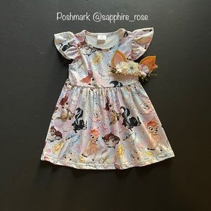 Girls Bambi Dress & Bambi Deer Headband Kid Dresses Disney Animal Birthday Party